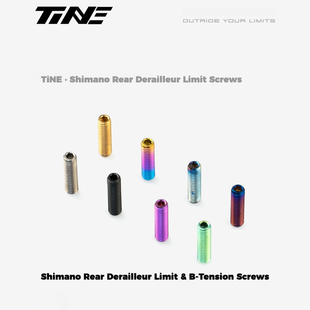 TiNE 티타늄 Shimano 뒷변속기 리미트 & B-텐션 스크류 | 초경량 TC4 Ti 업그레이드