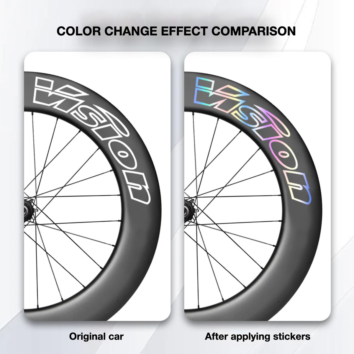Kit de décalcomanies pour roue unique VISION METRON SL91 | Graphismes pour jante carbone aéro