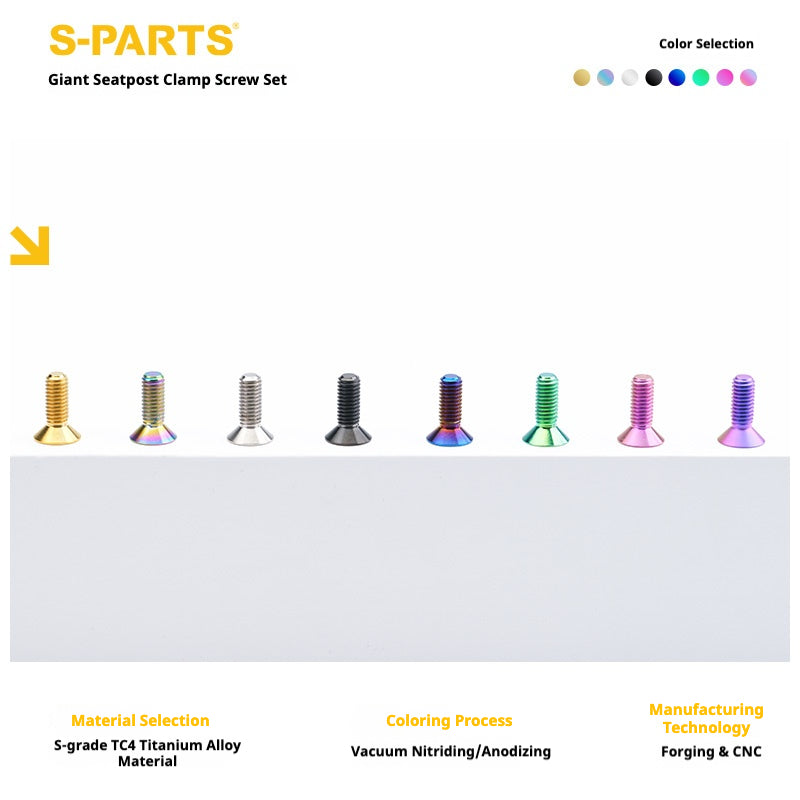 S-PARTS 티타늄 시트포스트 클램프 볼트 키트 for GIANT TCR / PROPEL / DEFY