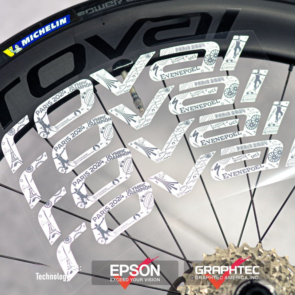 Autocollant personnalisé pour jeu de roues Roval CLX2 Carbon | Couleurs Champion édition limitée | Vinyle Premium 3M | Résistant aux intempéries et léger