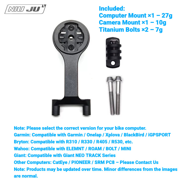 NIUJU CNC Aluminum Computer Mount for FOURIERS SM-RA009 Stem | Garmin Wahoo