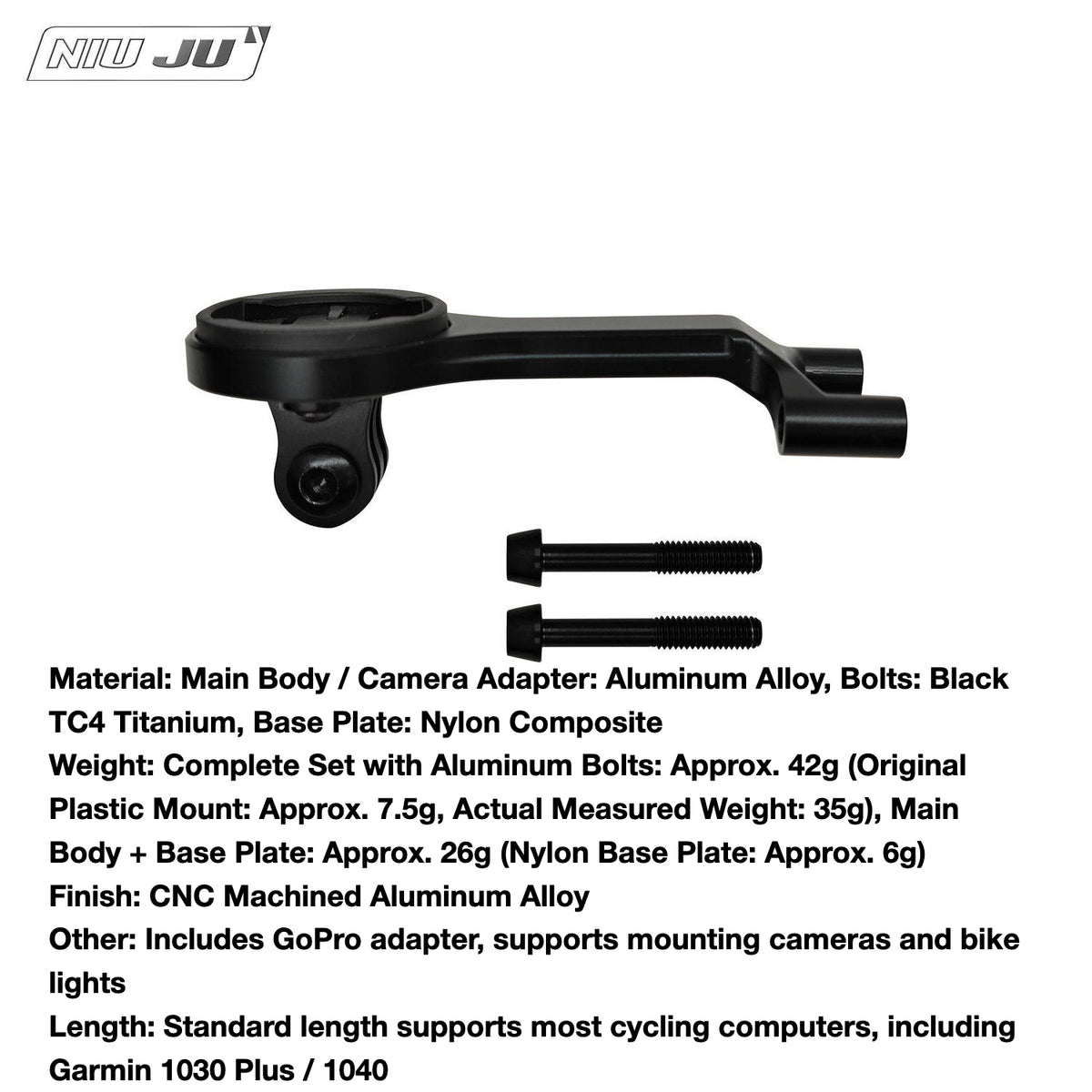 PAVEWAY Giant Contact SL Aero Computer Mount | Titanium Bike Computer Mount for New Giant Propel