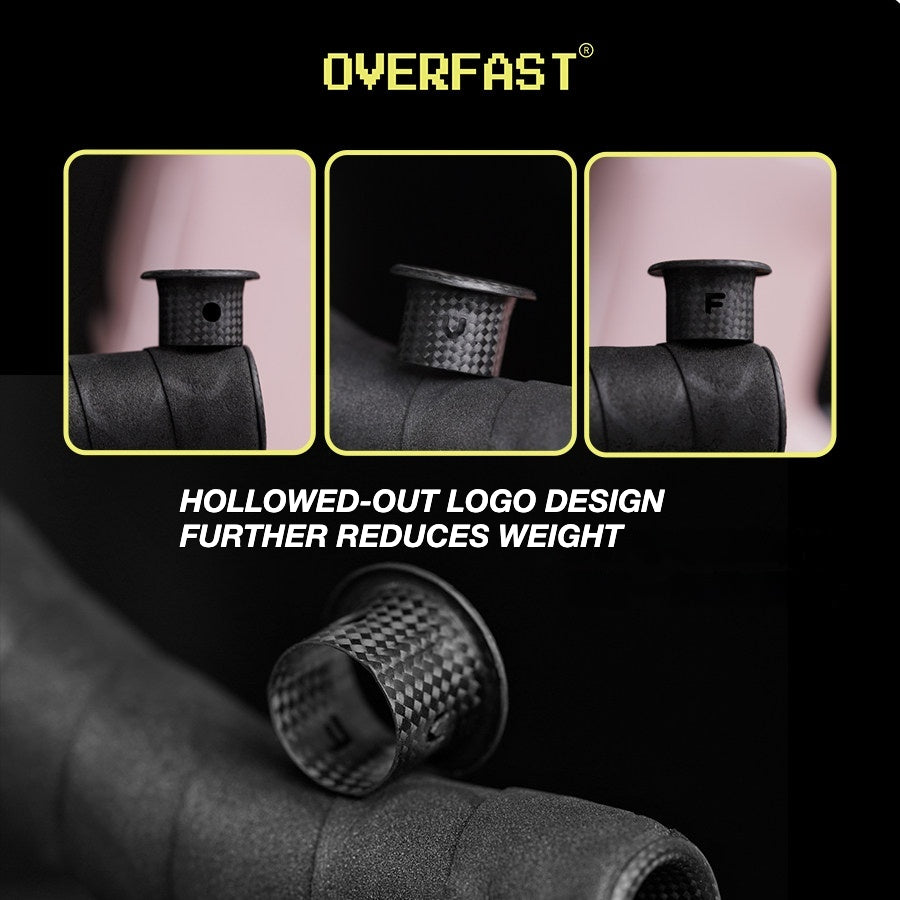 OVERFAST 1.77g Ultra-Light Carbon Fiber Bar End Plugs | Aero Road Bike Handlebar Caps