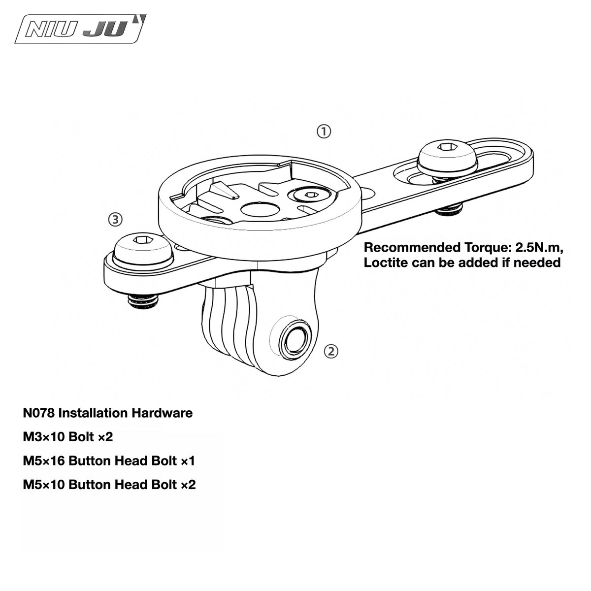 NIUJU Cervélo P5 EX10 TT Computer Mount | Garmin Wahoo GoPro & Bike Light Extension Mount