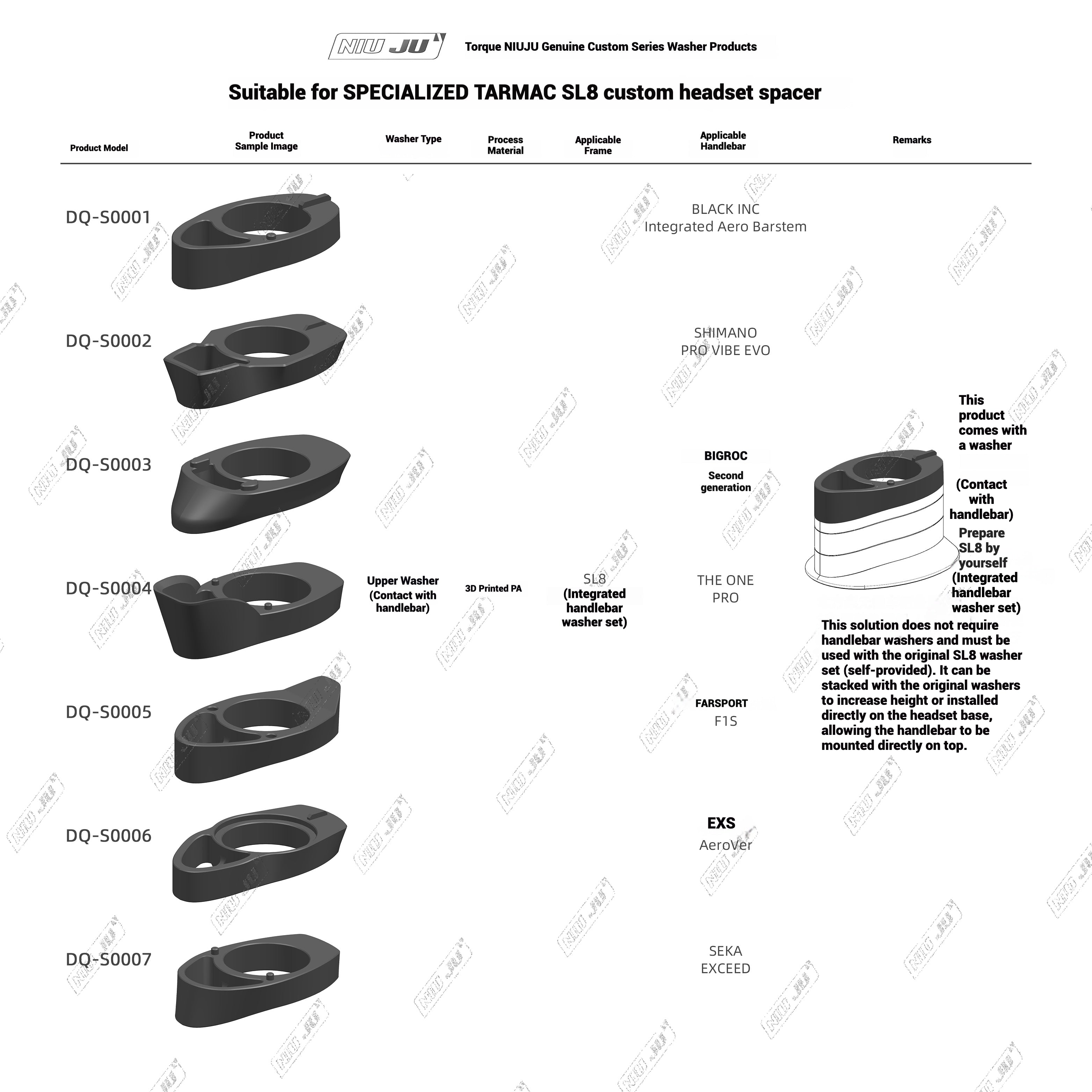 Specialized Tarmac SL8 Custom Headset Spacer | 3D Printed Adapter for