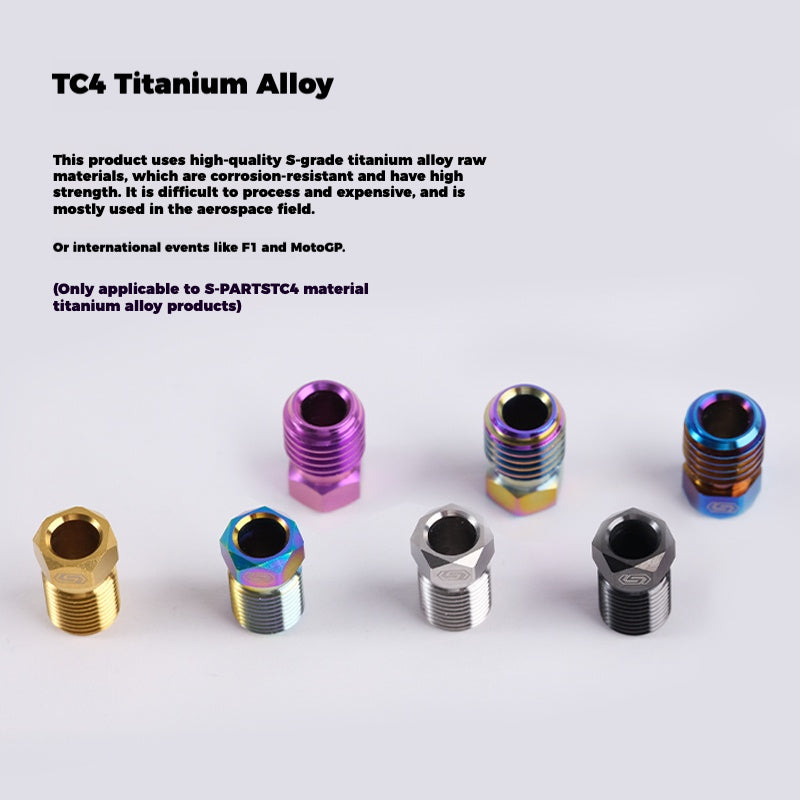 Болты для гидравлических шлангов S-PARTS Titanium для горных и шоссейных велосипедов | Совместимы с системами Shimano XTR/Ultegra/Dura-Ace и SRAM Road | Винты для масляных шлангов M8