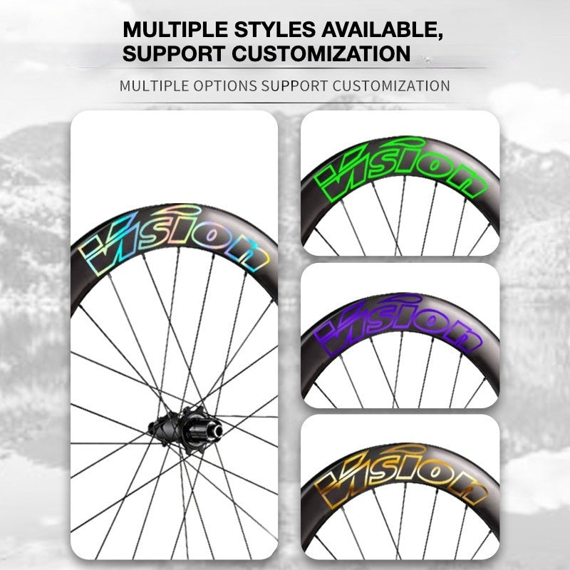 Custom Decal Kit for VISION METRON SL60 Wheels | Road Bike Carbon Rim Wrap Stickers(Complete Wheelset Decal Kit + Spare Set)
