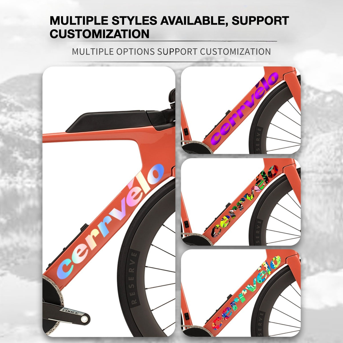 Custom OEM Logo Decals for 2026 Cervélo P-Series TT Bike Frame | Waterproof Overlay Stickers(Please leave your frame size in the order notes when placing your order.）