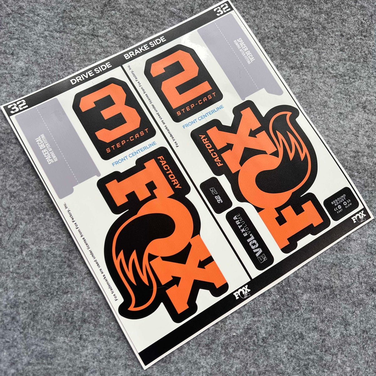Custom Decal Kit for 2026 FOX 32 Step Cast FACTORY Fork | XC MTB Fork Stickers | Hardtail & Full Suspension