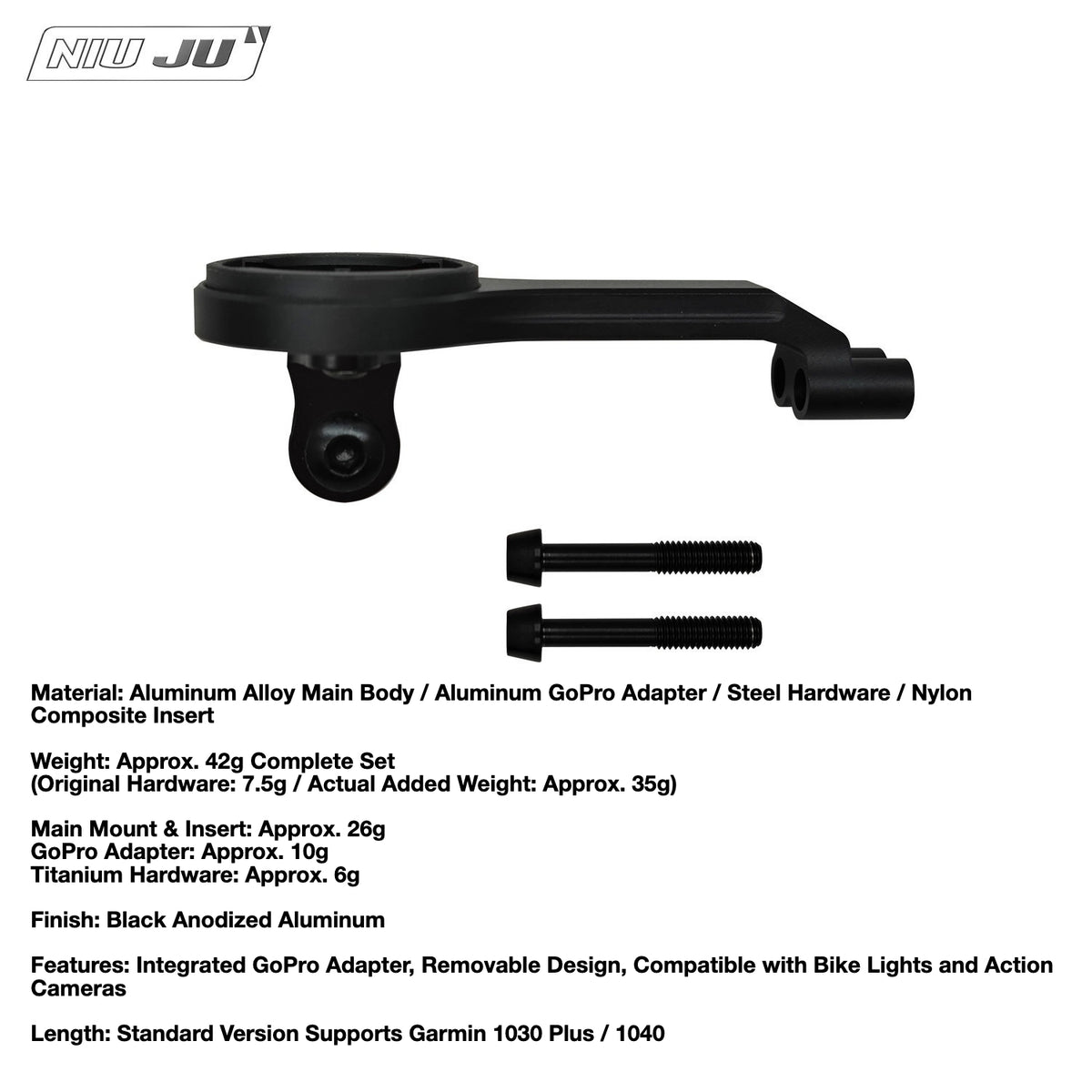 NIUJU Cannondale ONE C1 Stem Computer Mount | LAB71 SuperSix Garmin Wahoo Extension Mount