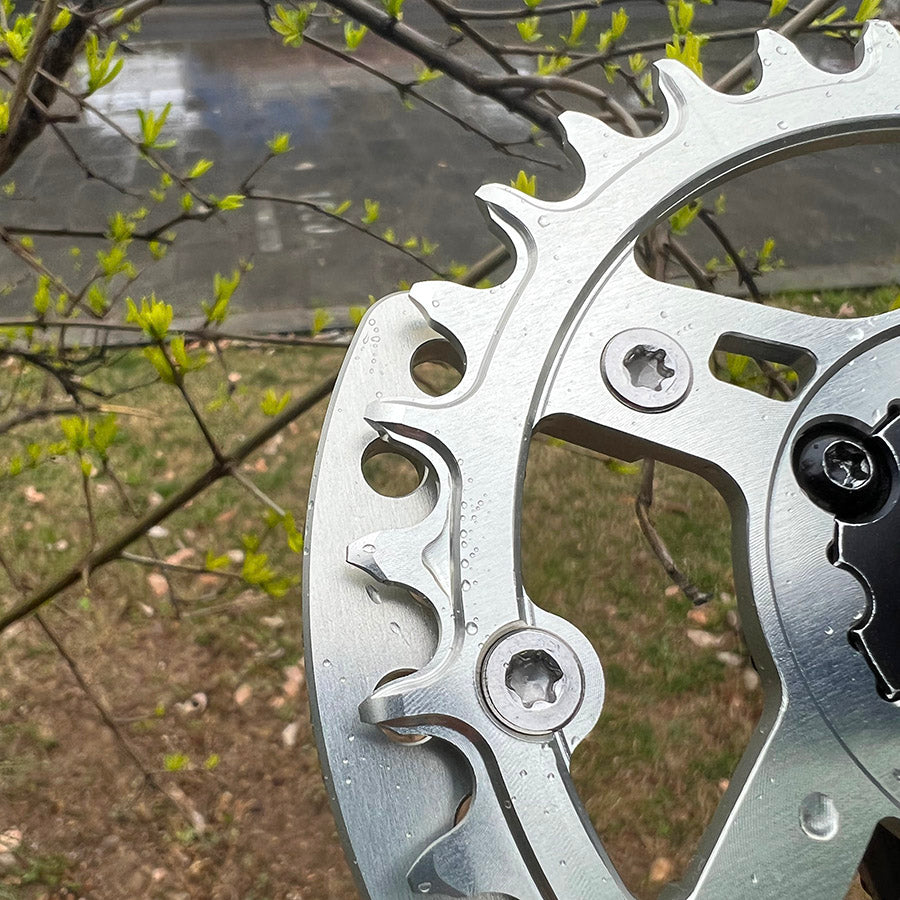 PASS QUEST SRAM DUB / GXP 3-Bolt Narrow-Wide Chainring with Bash Guard | 3mm Offset 30T–34T