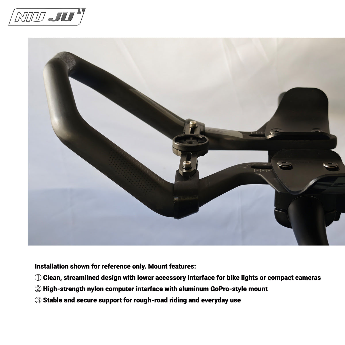 NIUJU Computer Mount for FSA K-FORCE AGX Aero Bar | Garmin Wahoo TT Extension Mount