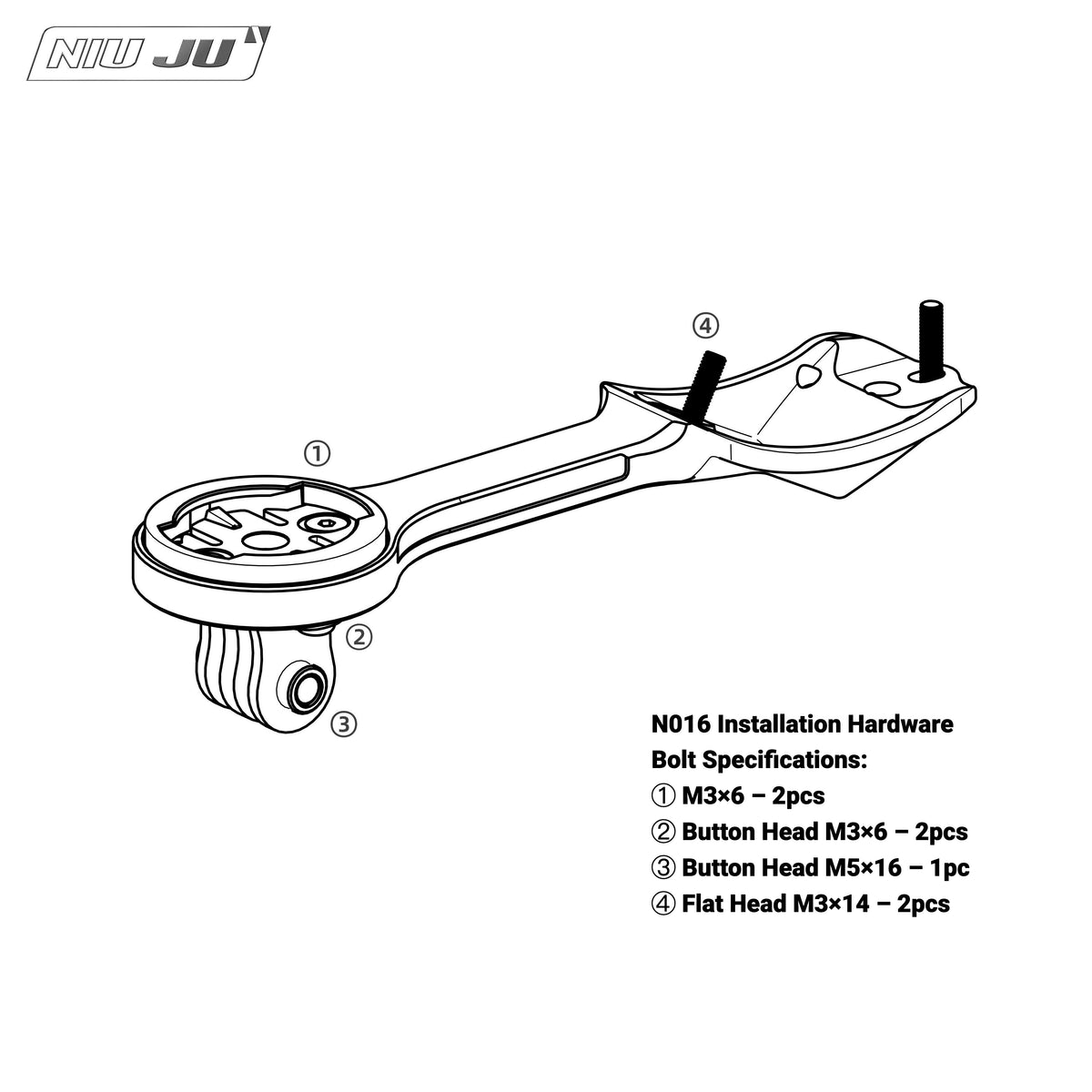 NIUJU Computer Mount for SCOTT Foil Gen 2 Integrated Handlebar | Garmin Wahoo Di2 Mount