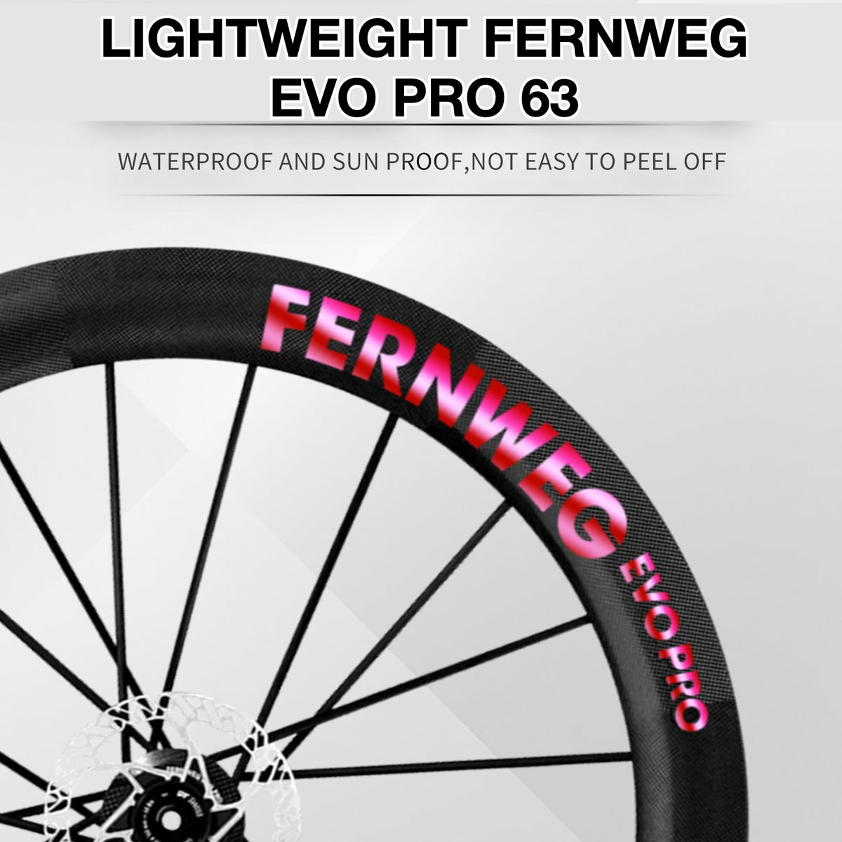 Lightweight Fernweg EVO Pro 63 Wheel Decal Sticker Kit – Logo Cover & Color Change