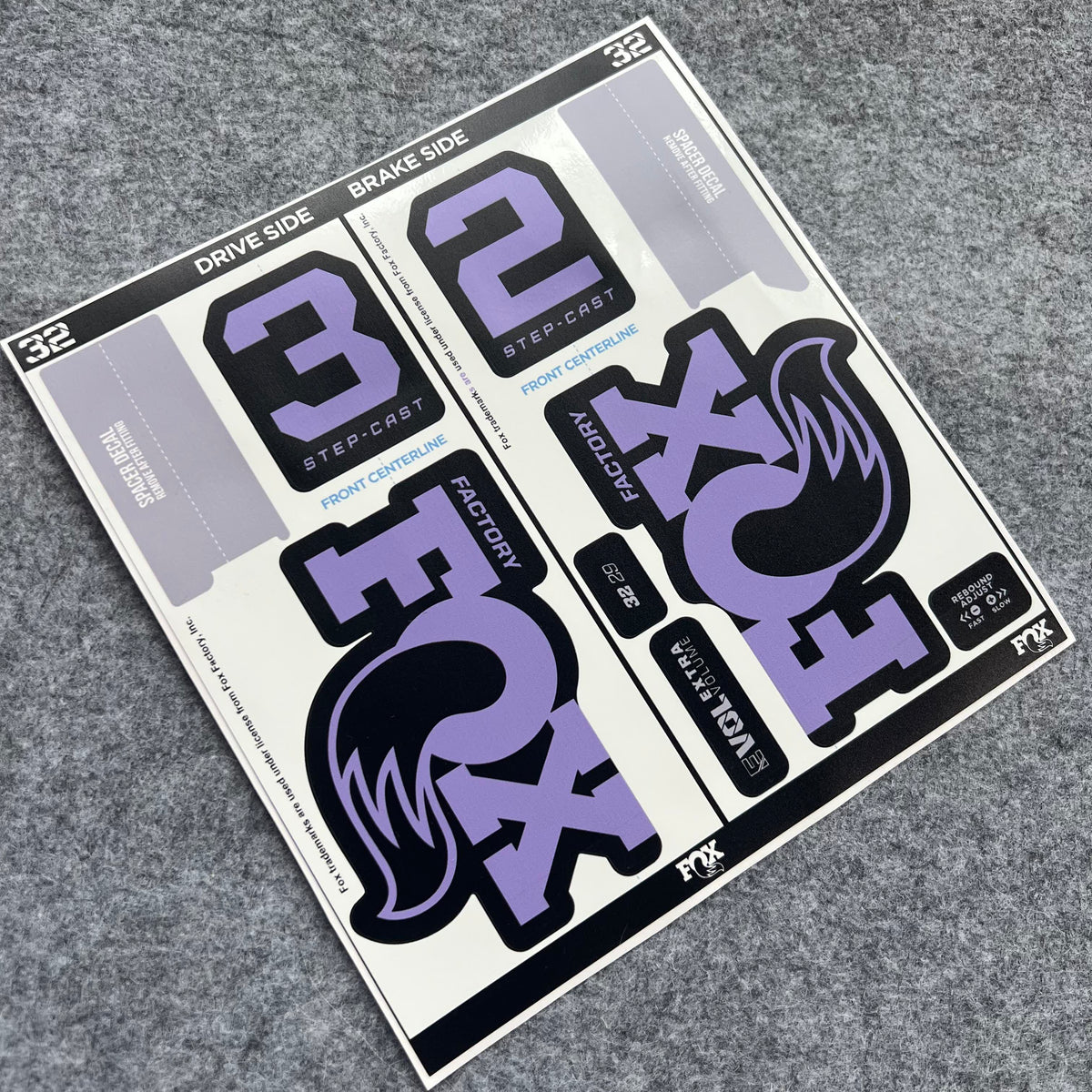 Custom Decal Kit for 2026 FOX 32 Step Cast FACTORY Fork | XC MTB Fork Stickers | Hardtail & Full Suspension
