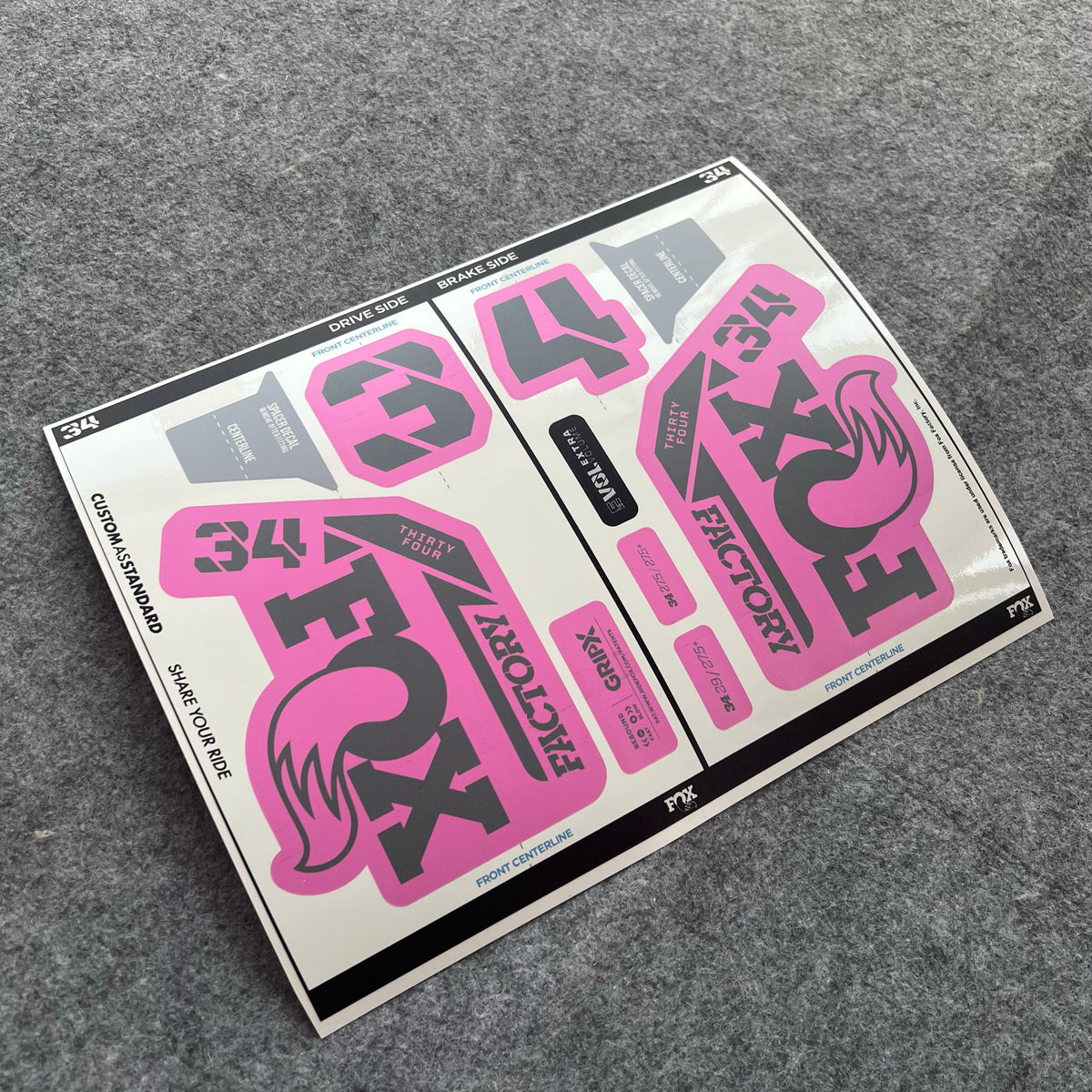 Custom Decal Kit for 2025 FOX 34 FACTORY Fork | Waterproof & Scratch-Resistant MTB Stickers | GRIP X