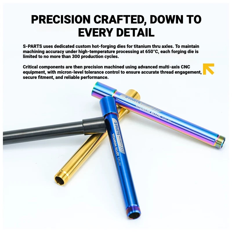 S-PARTS Öhlins MTB Fork Titanium Air Spring Top Cap & RXF38 Front Thru Axle