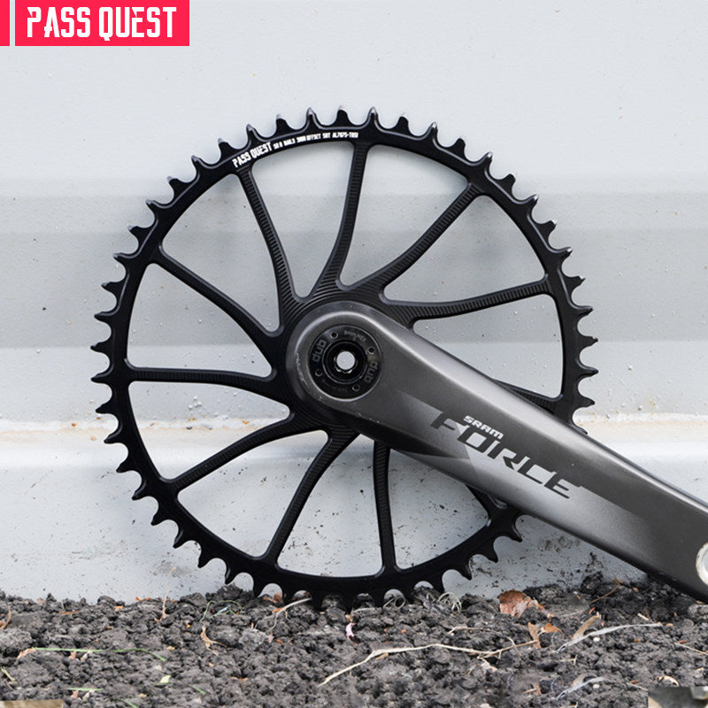 PASS QUEST 8-Bolt Direct Mount Narrow-Wide Chainring for SRAM RED DUB | 3mm Offset 40T–54T
