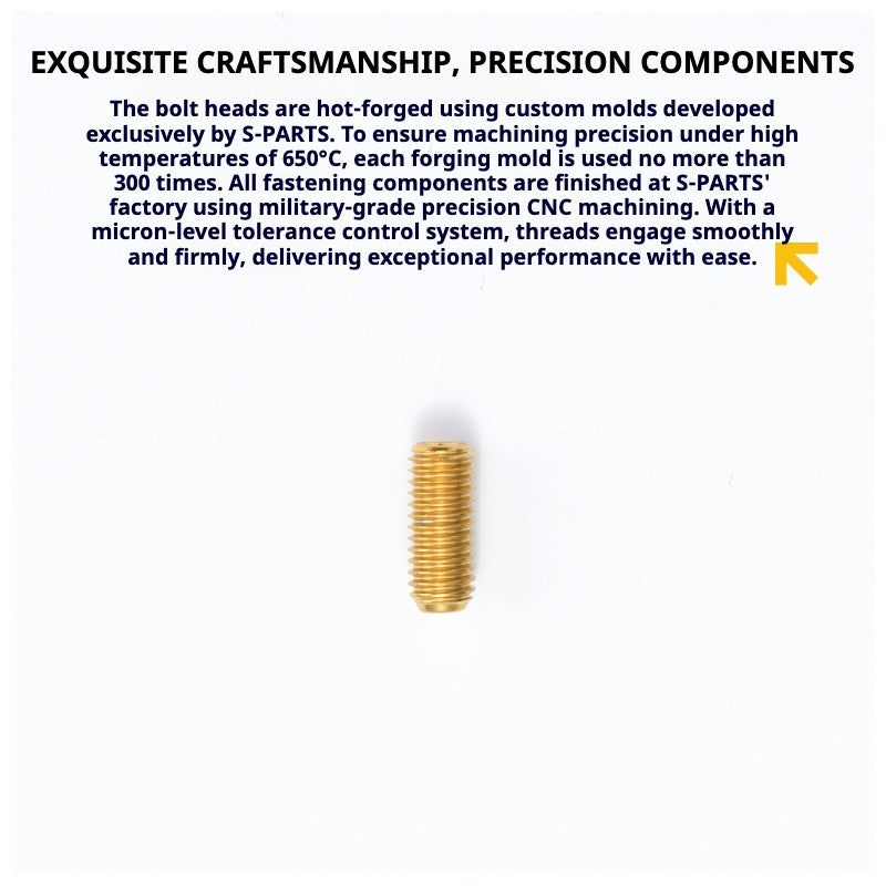 S-PARTS Titanium Set Screw M5×12 / M5×16 – Grade 5 TC4 Flat End Hex Bolt