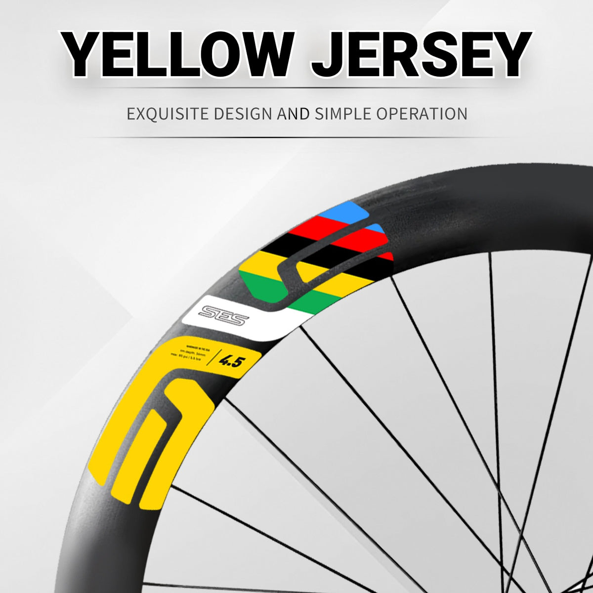 ENVE SES 4.5 Rainbow & World Championship Jeu d'autocollants pour roues | Autocollants avant 4.5 & arrière 5.6 | Pour jantes personnalisées style Pogacar