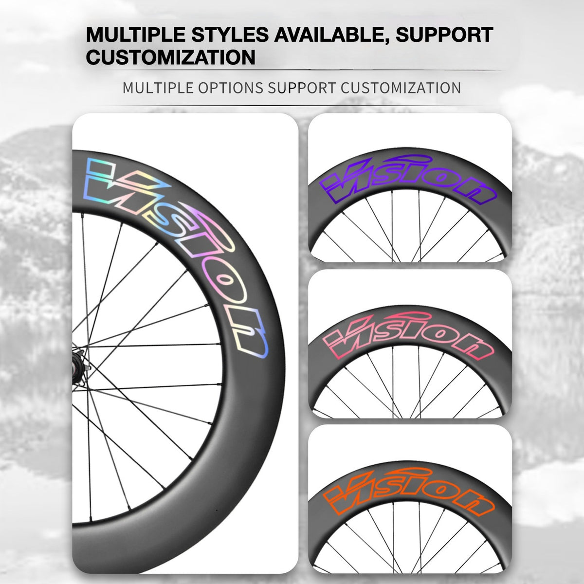 VISION METRON SL91 Single Wheel Decal Kit | Aero Carbon Rim Graphics