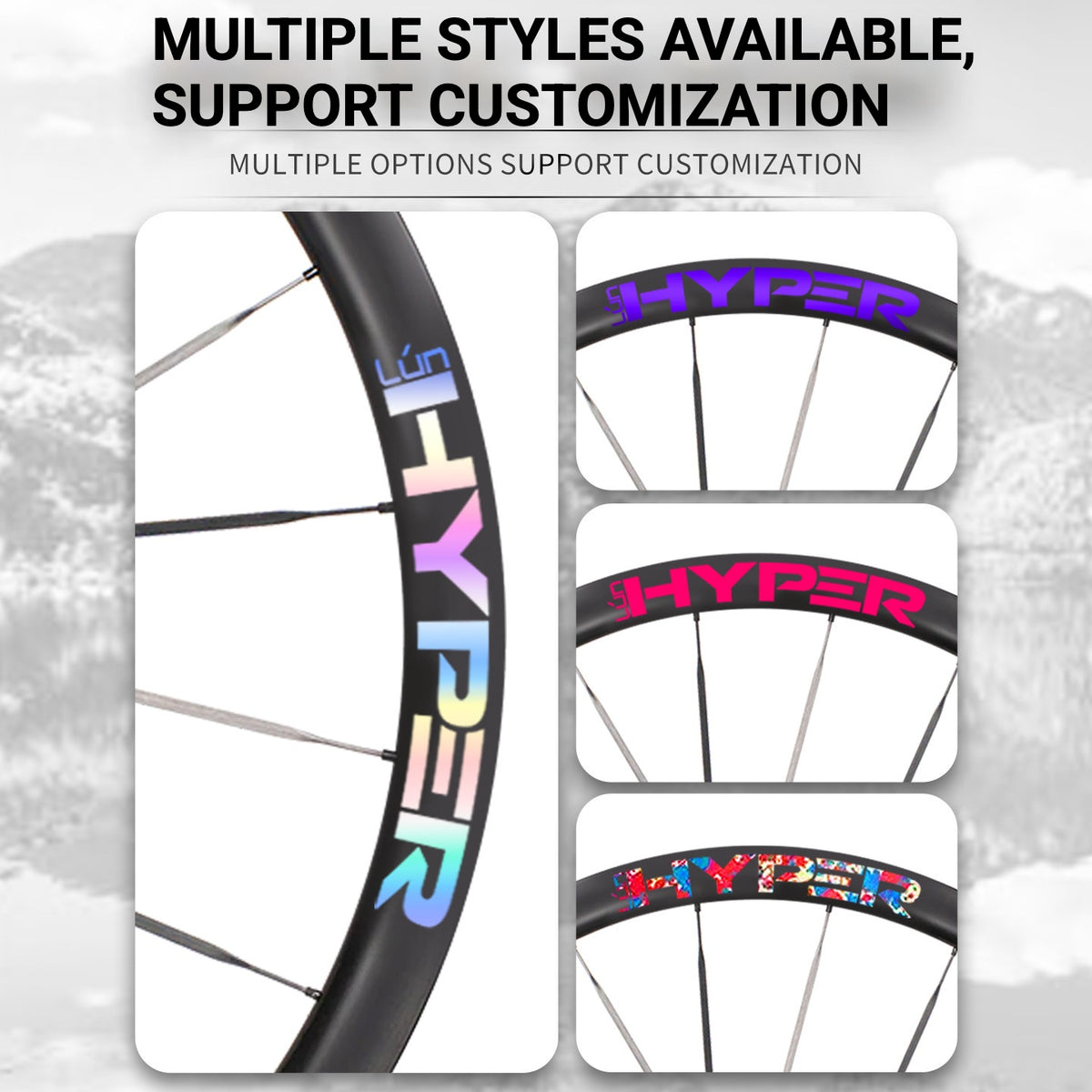 Infinity Logo Decals for Lún HYPER 3 D33 Gen 3 Wheelset | Waterproof Rim Overlay Stickers（Complete Decal Set for Two Wheels + Spare Decals Included）