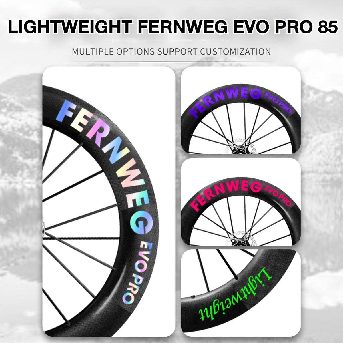Lightweight Fernweg EVO Pro 85 Wheel Decal Sticker Kit – Logo Cover & Color Change