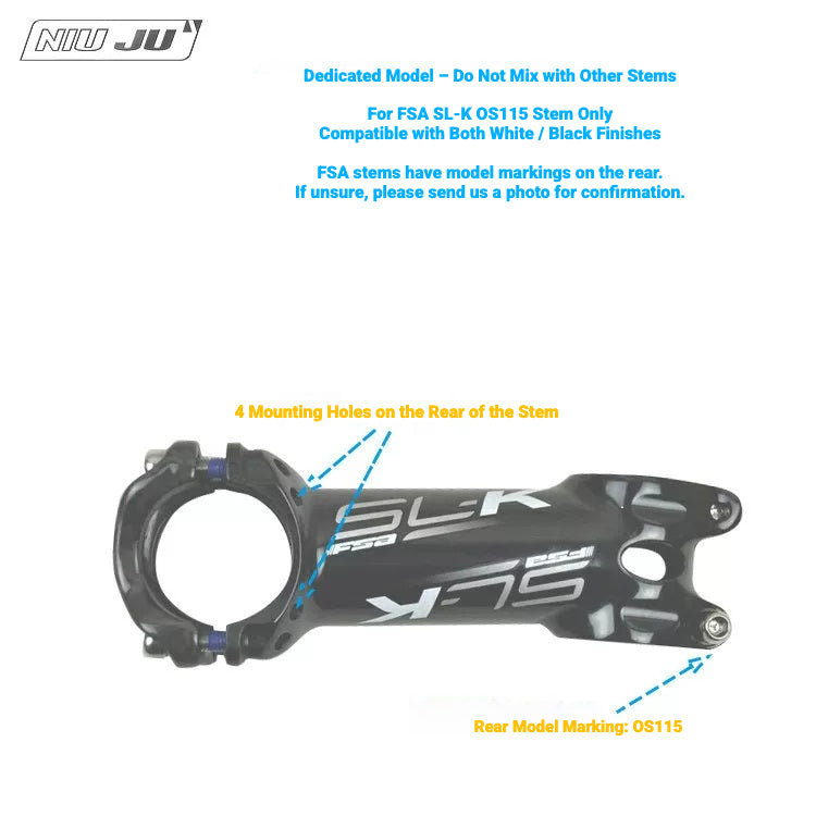 NIUJU CNC Aluminum Computer Mount for FSA SL-K OS-115 Stem | Garmin Wahoo