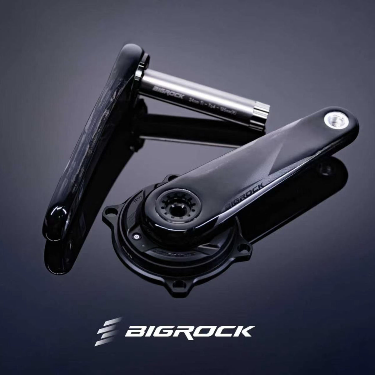 BIGROCK Gen 3 Carbon Crankset with 24mm Titanium Spindle | Ultra-Light Road Bike Crankset & P1 Power Meter