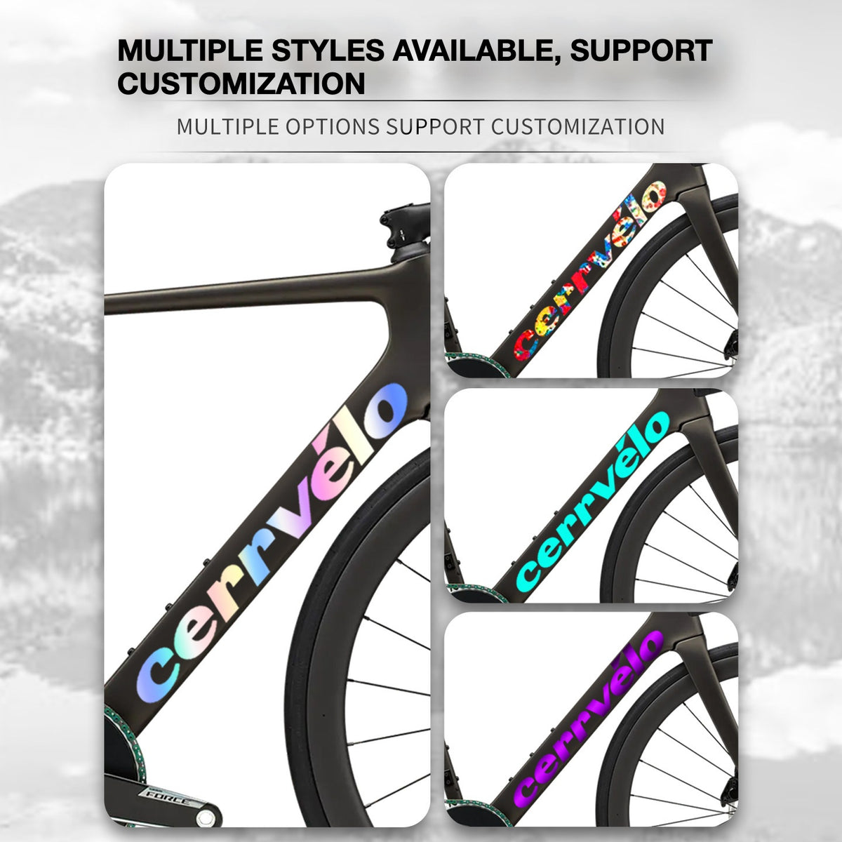 2026 Cervélo Soloist 로드 바이크 프레임용 커스텀 OEM 로고 데칼 | 방수 오버레이 스티커 (주문 시 주문 메모에 프레임 사이즈를 기재해 주세요.)