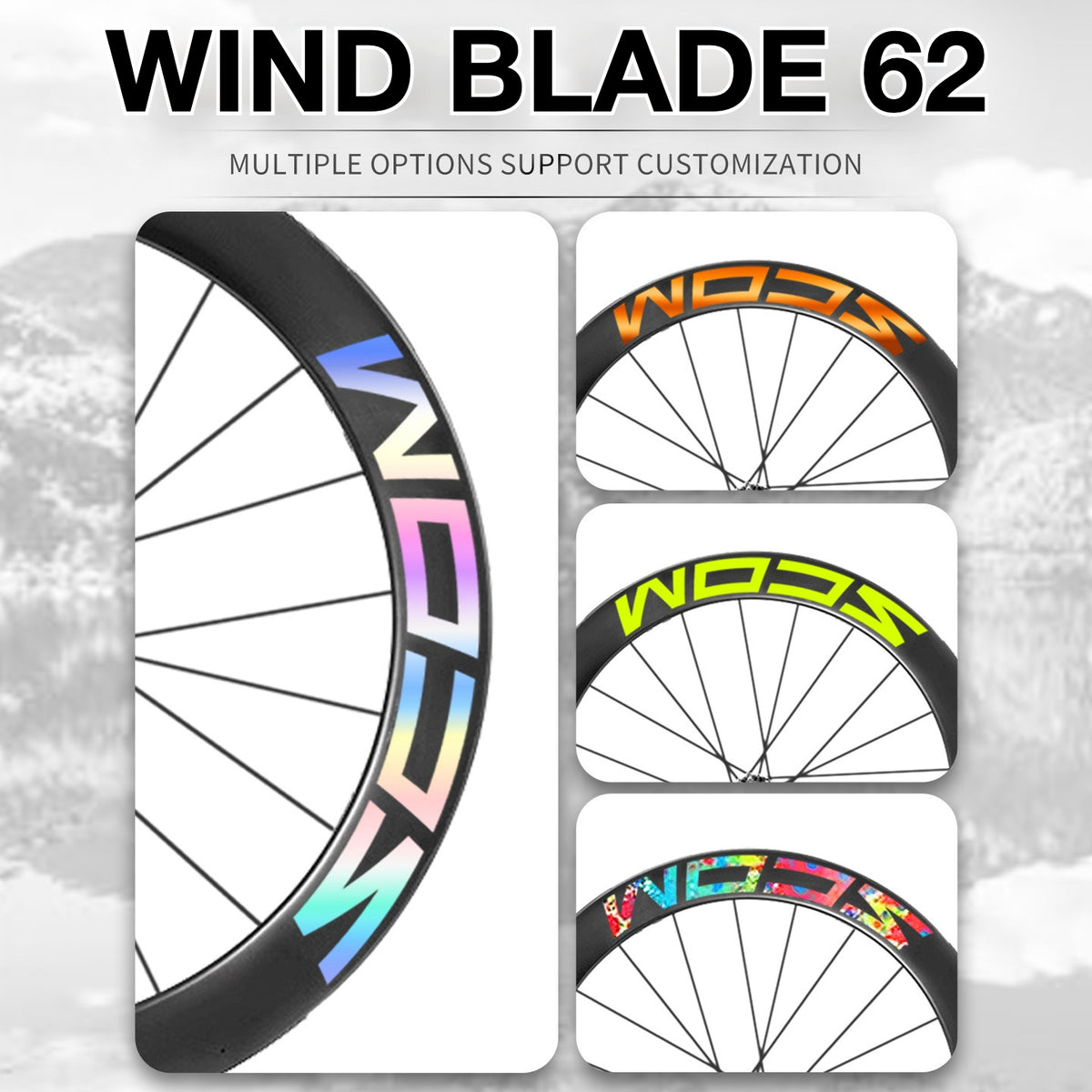 SCOM Wind Blade 62 Wheel Decal Sticker Kit – Logo Cover & Color Change