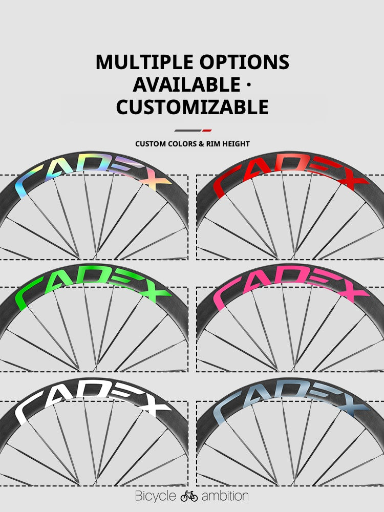 Autocollants décalcomanies pour jante de roue CADEX 50 Ultra | Vinyle de changement de couleur pour roue de vélo de route en carbone, étanche, résistant aux UV, options multicolores