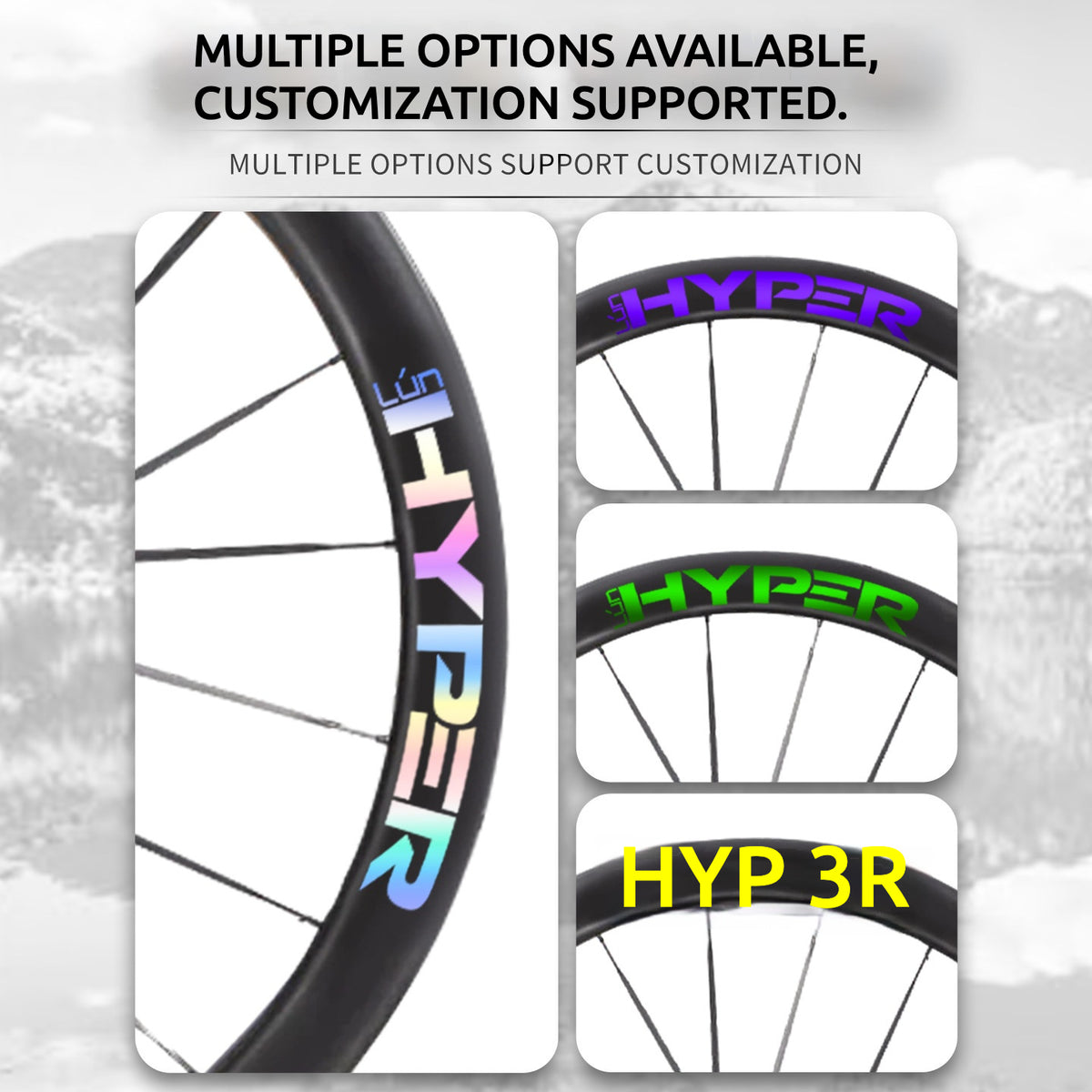 Infinity Logo Decals for Lún HYPER 3 D45 Gen 3 Wheelset | Waterproof Rim Overlay Stickers（Complete Decal Set for Two Wheels + Spare Decals Included）