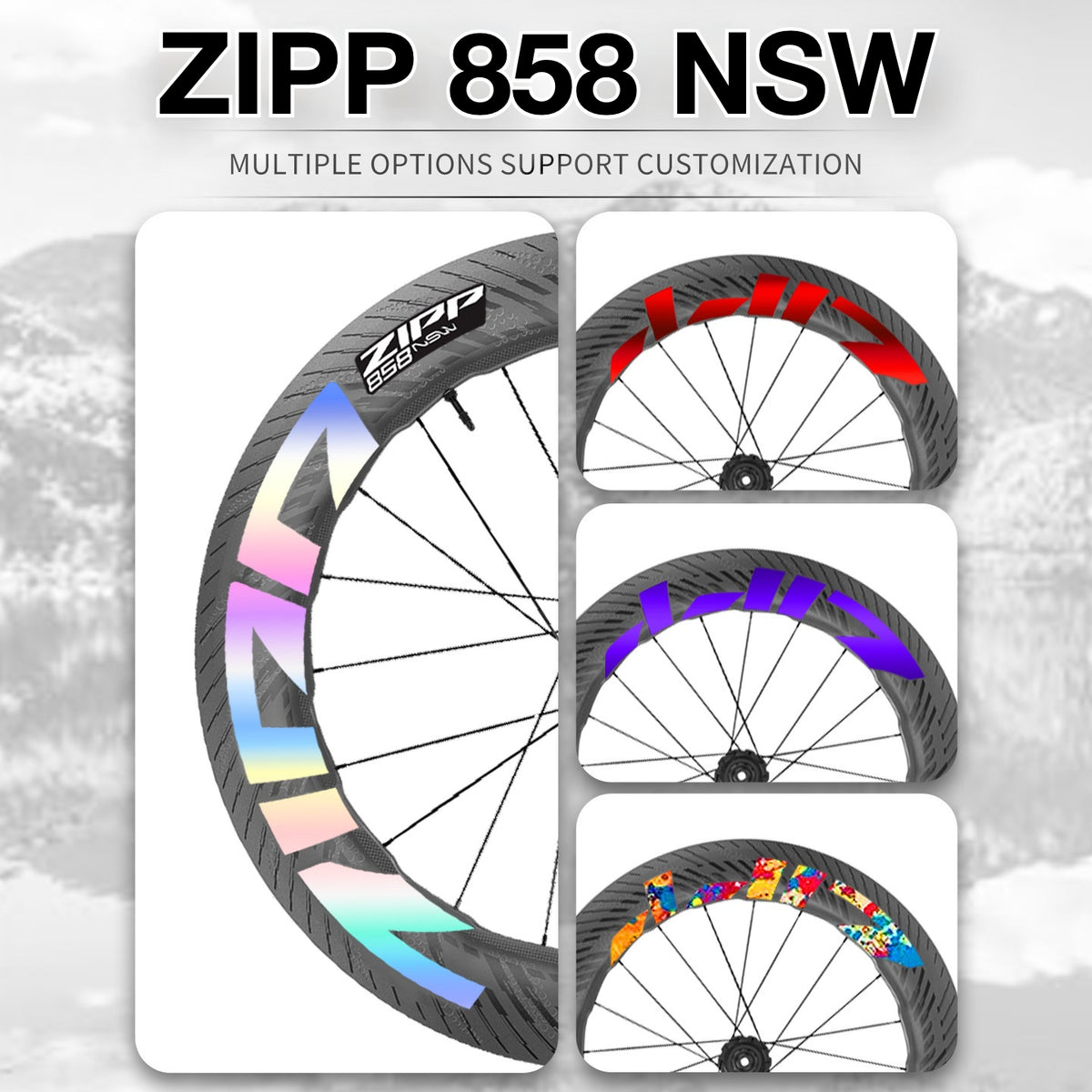 2025 ZIPP 858 NSW Wheel Decal Sticker Kit – Reflective Waterproof Carbon Rim Graphics