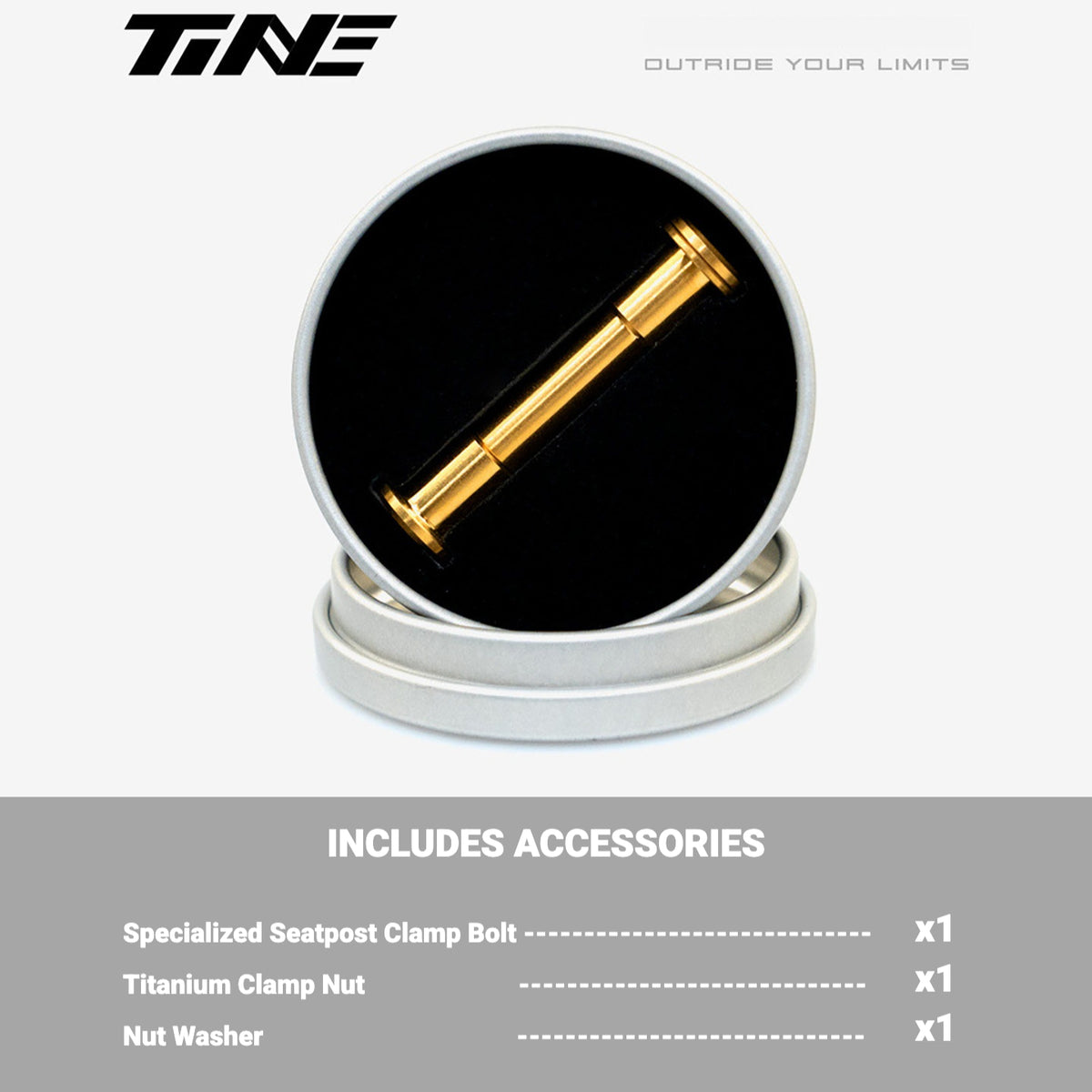 TiNE Titanium Seatpost Clamp Bolt Kit for Specialized Road Bikes – Lightweight Saddle Clamp Hardware Upgrade