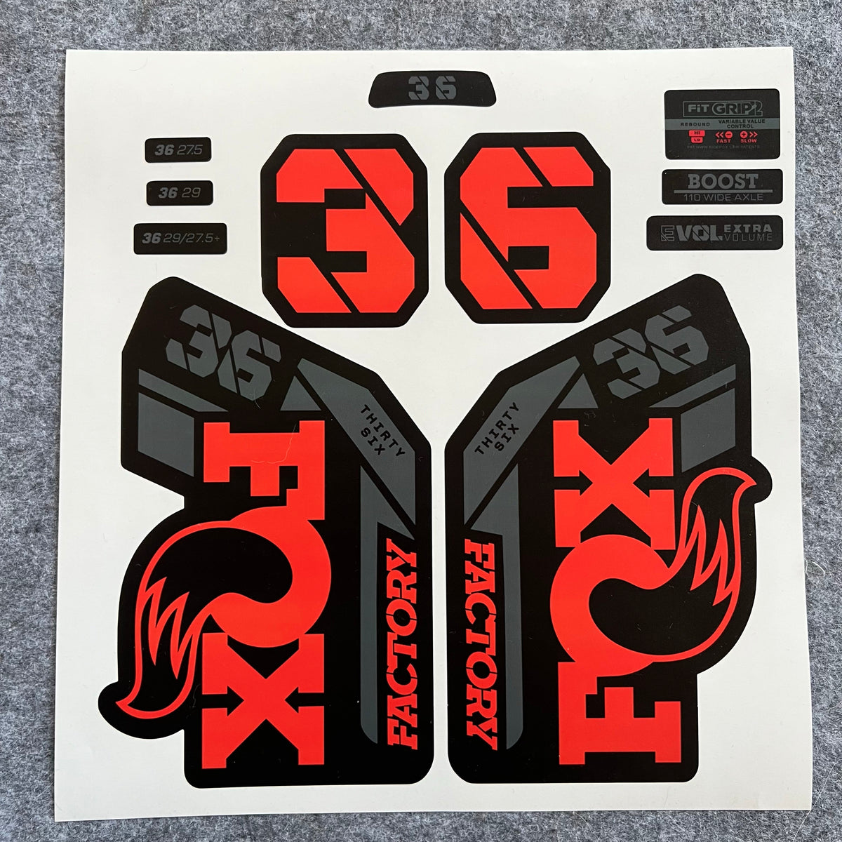 Custom Decal Kit for 2021–2024 FOX 36 FACTORY Fork | Waterproof MTB Fork Stickers | AM / Enduro