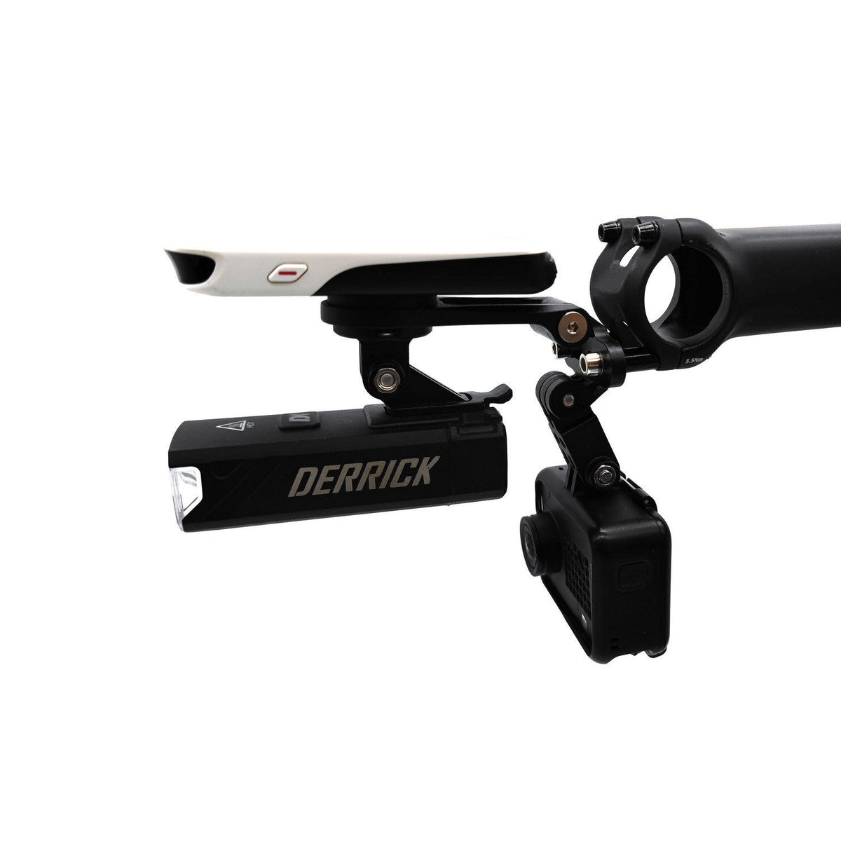 Adjustable Bike Computer Mount for Garmin & Wahoo | Dual GoPro Camera & Bike Light Mount