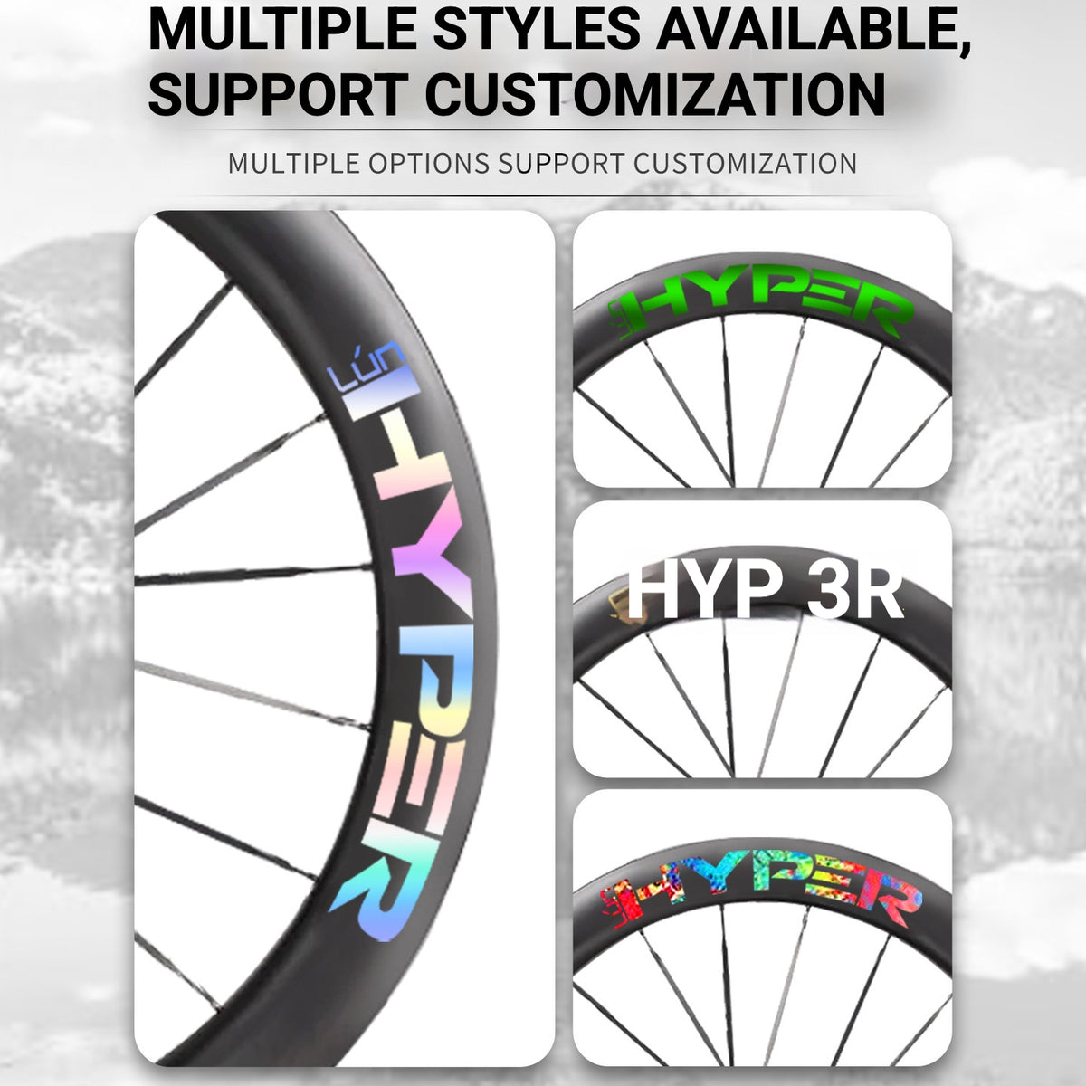 Infinity Logo Decals for Lún HYPER 3 D67 Gen 3 Wheelset | Waterproof Rim Overlay Stickers（Complete Decal Set for Two Wheels + Spare Decals Included）