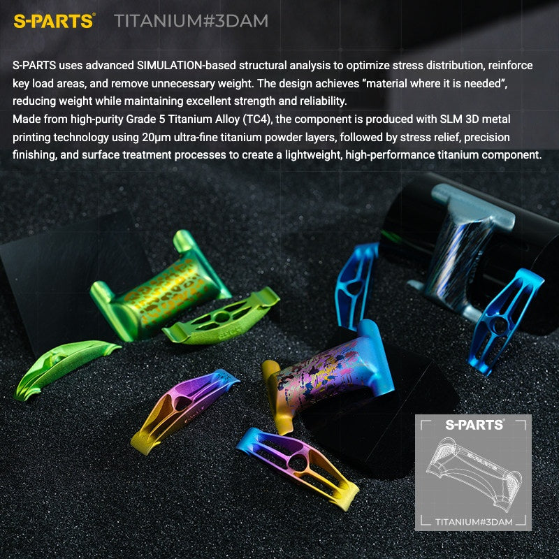 S-PARTS Titanium Saddle Clamp Yoke Kit for Cannondale SystemSix Gen 5 | 3D Printed Lightweight Seatpost Upgrade