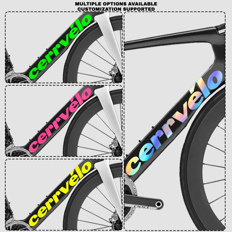 23-25 2026 cervelo S5 Frame Logo Color Decals｜Down Tube & Head Tube Sticker Kit｜48–56
