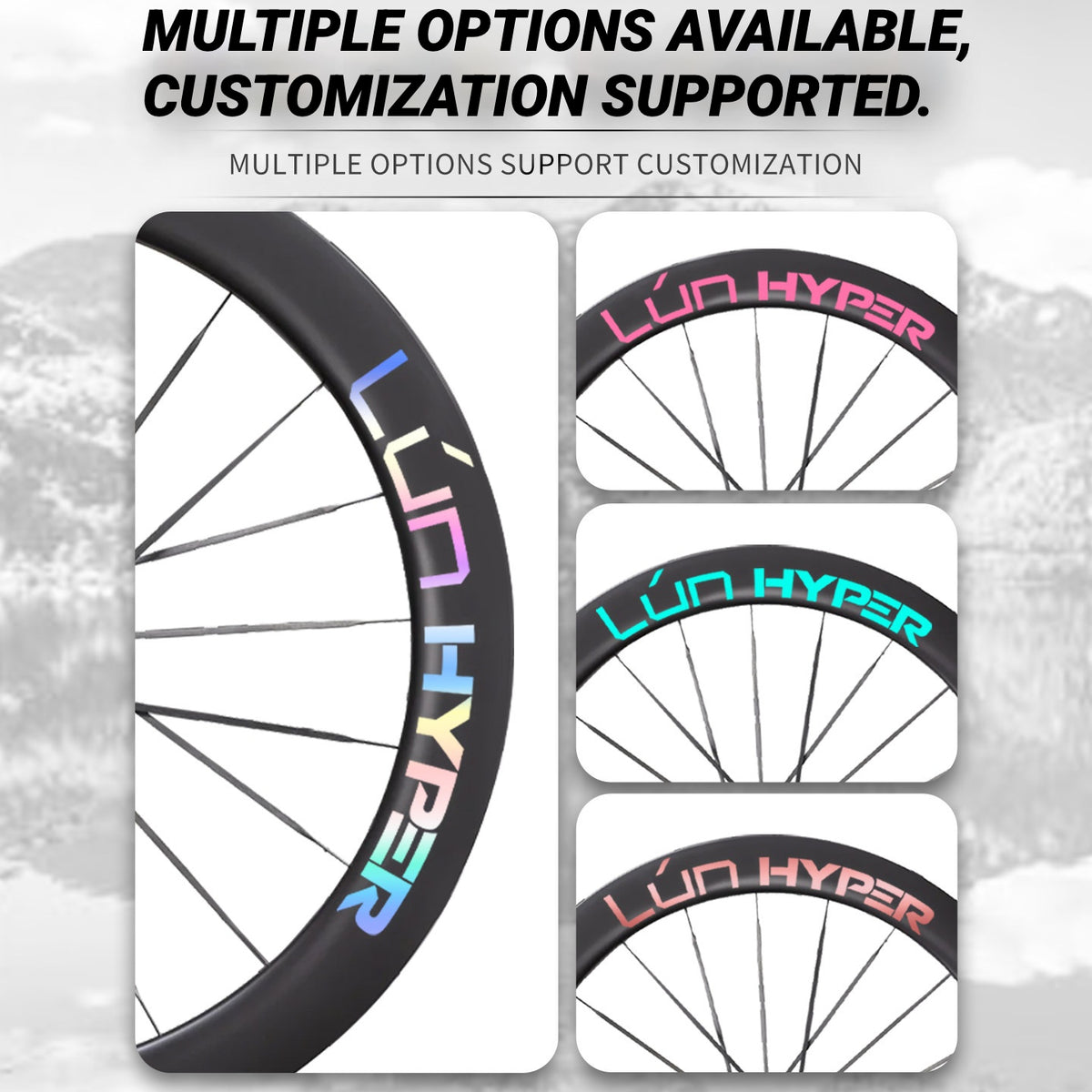 Autocollants Logo Infinity pour Roues Lún HYPER 5 D50 Gen 5 | Stickers Jante Étanche (Jeu Complet pour Deux Roues + Stickers de Rechange Inclus)
