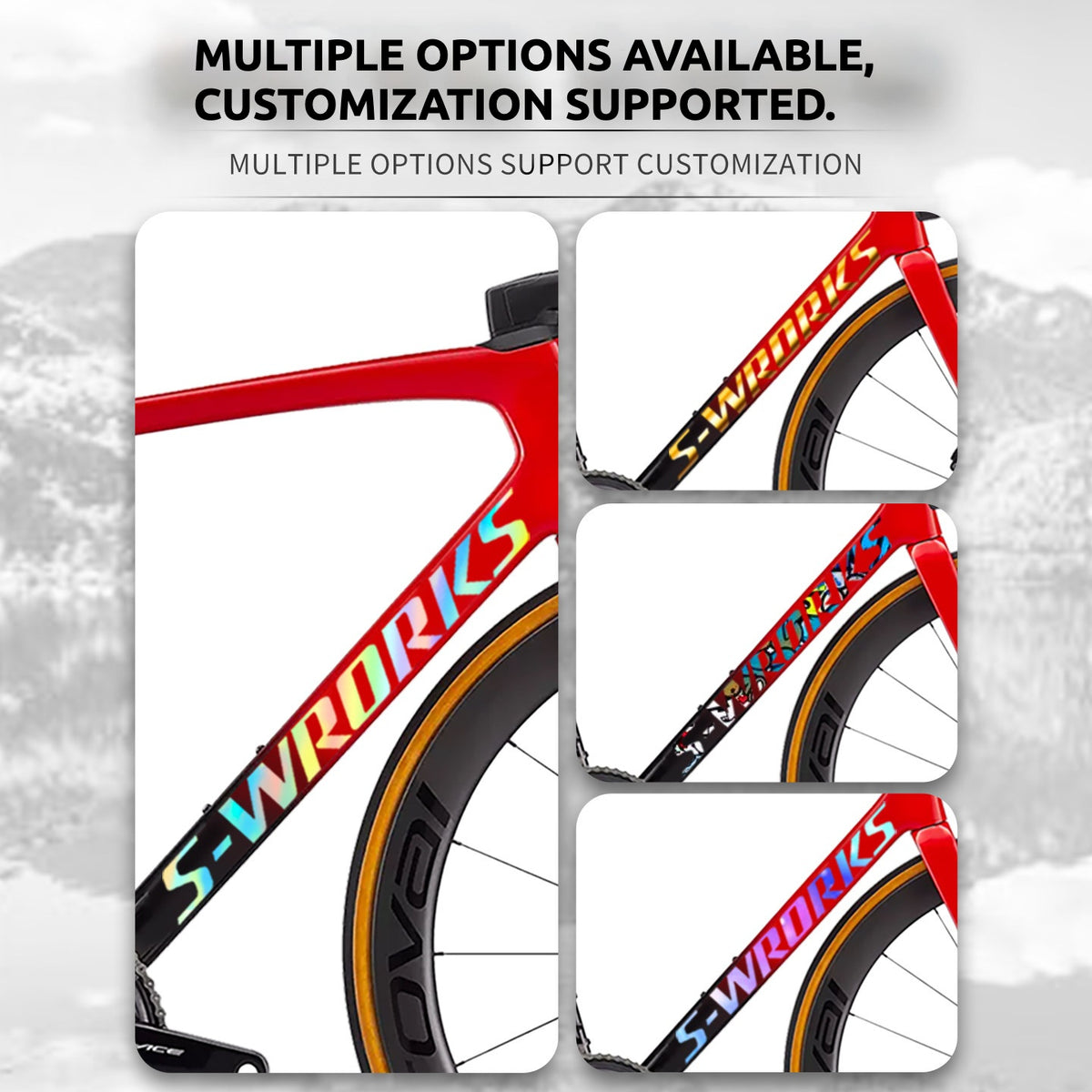 Cache-moyeu de cadre S-Works Tarmac SL7 | Autocollant personnalisé pour cadre de vélo de route imperméable