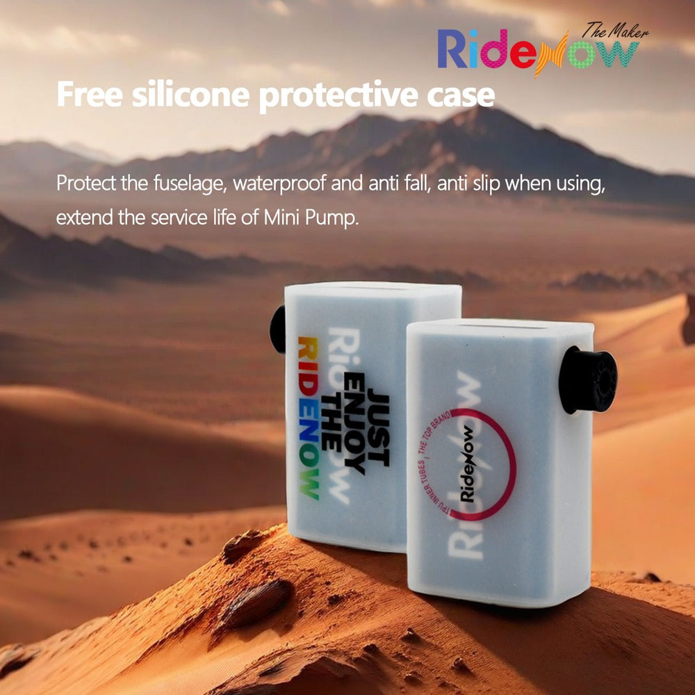 RIDENOW Mini Electric Bike Pump | Portable USB-C Bicycle Inflator | 100 / 120 / 150 PSI