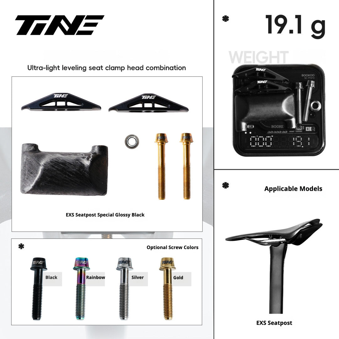 TiNE EXS Ultra-Light Titanium Seatpost Clamp Yoke Kit | 40.6% Weight R