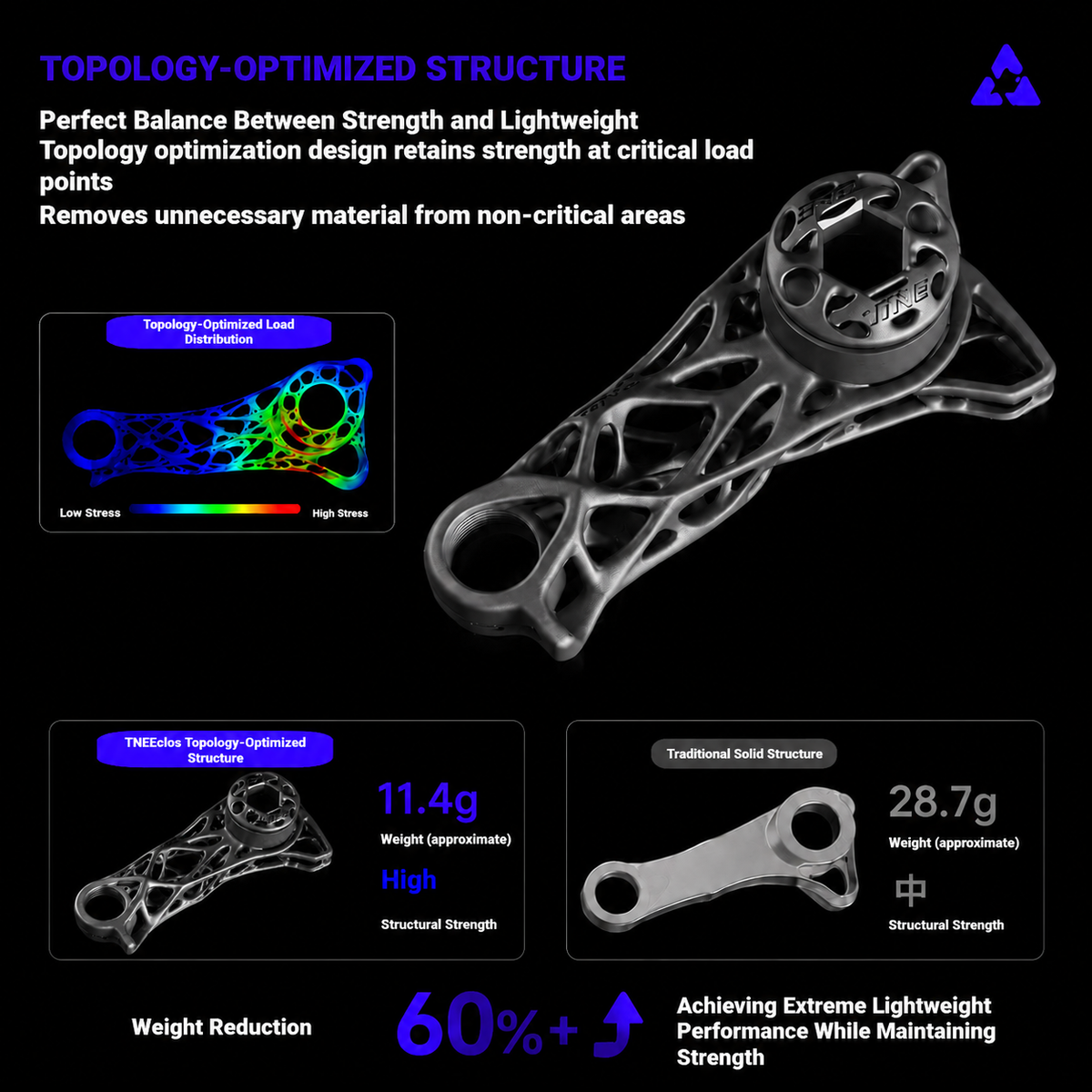 TiNE ECCLOS CryoFusion Titanium UDH Derailleur Hanger for Factor ONE | Ultra-Light Bionic Topology