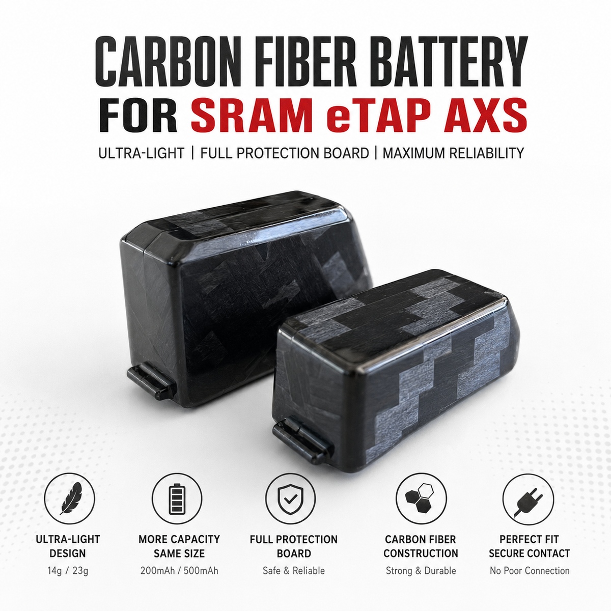 Carbon Fiber SRAM eTap AXS Battery | RED Force Rival XX X01 GX AXS