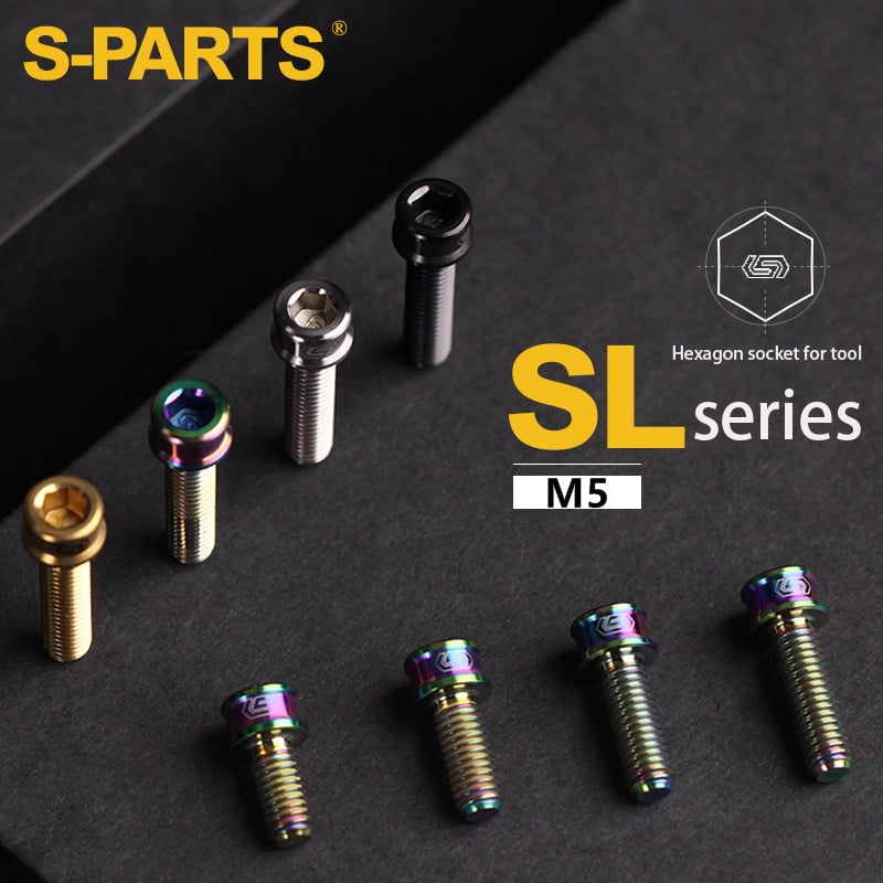 S-PARTS Vis en alliage de titane M5x10-35mm à tête cylindrique, ultra légère