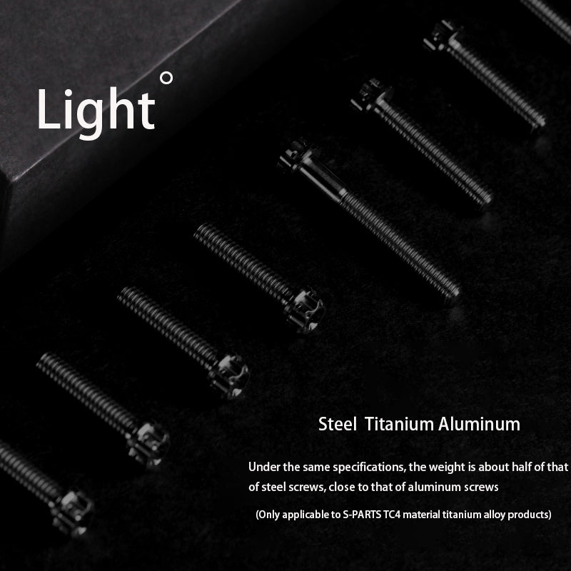 Tornillos de titanio negros SPARTS A3 Series M6 L08-120 mm para motocicletas y automóviles 