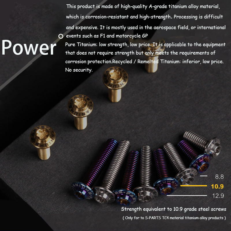 S-PARTS M5 10-30MM Motocicleta Vehículo Eléctrico A3 Nuevo Cabezal de Paraguas Tornillo de Aleación de Titanio D12