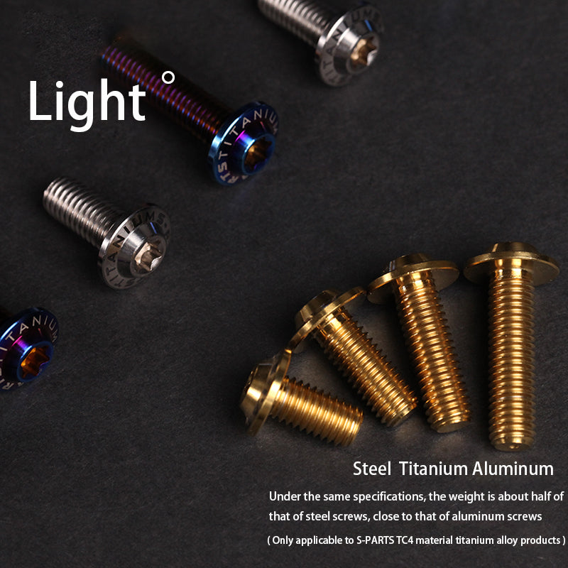 S-PARTS A3 M6 Cabezal de paraguas para motocicleta eléctrica Tornillo de titanio D15